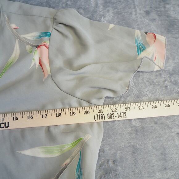 Show Me Your Mumu Noelle Flutter Maxi Dress Sz XXL True Wrap Gray Lily Floral - Picture 8 of 14